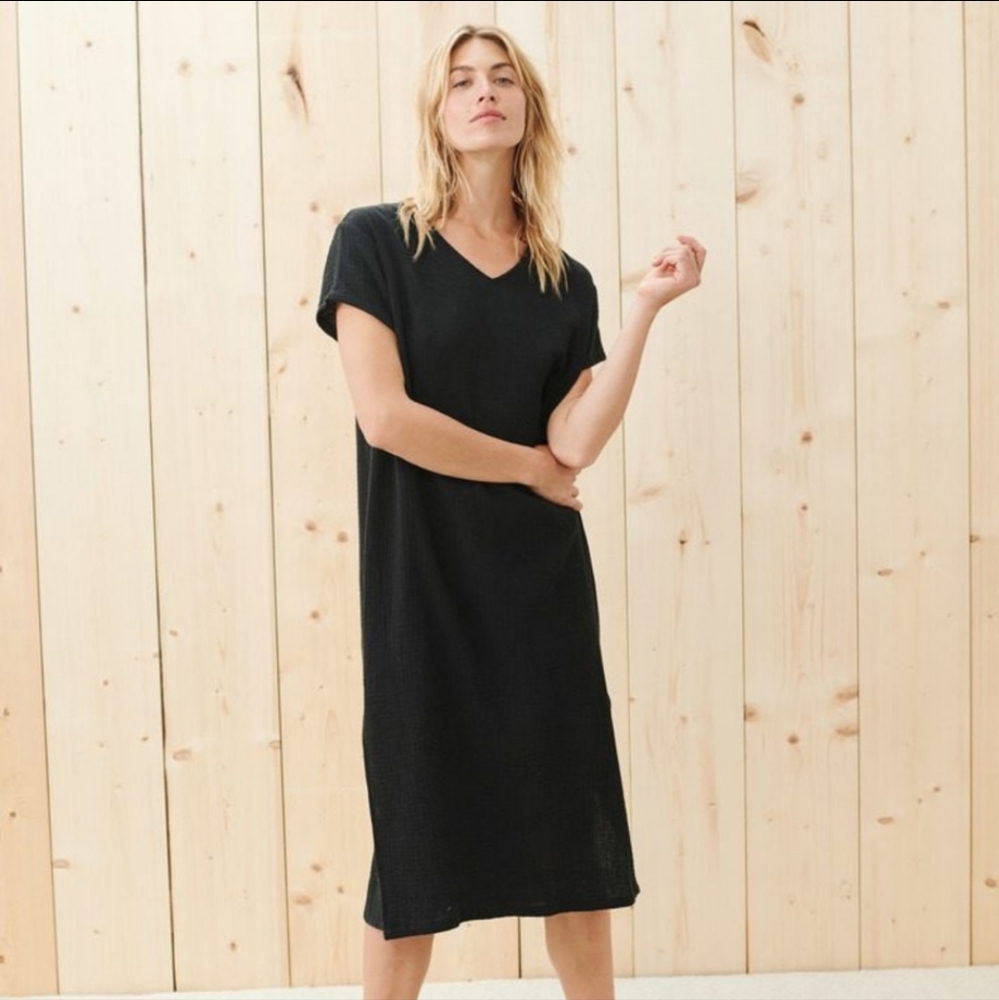 Jenni Kayne Cypess Caftan Black Shift Dress Womens Size Small